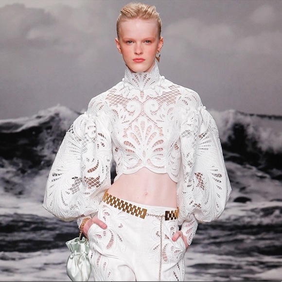 Zimmermann Wavelength Embroidered Cropped Top Size Zimmermann 1 - Picture 4 of 13